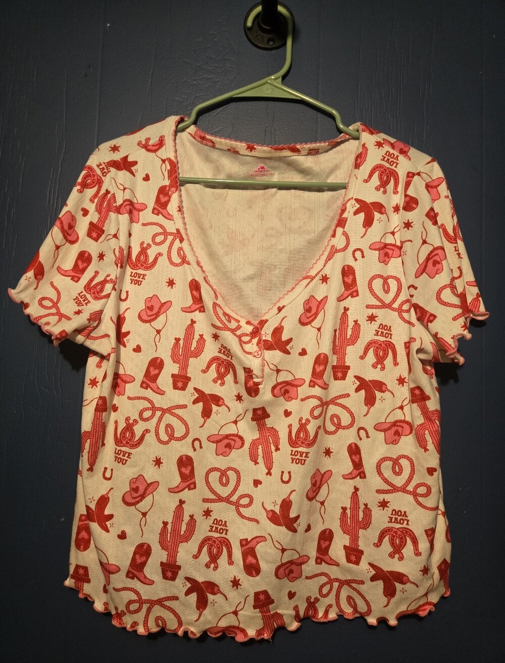 Cute Pink Western Print Lounge Set